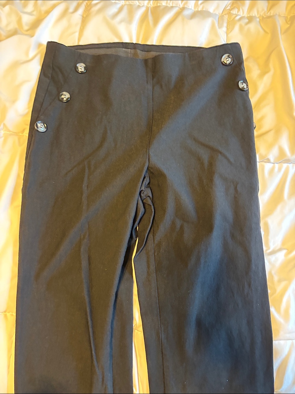 Black Stretch Sailor-Button woMen's Pants